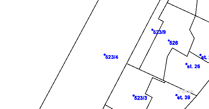 Parcela st. 523/4 v KÚ Staré Sedlo u Stádlce, Katastrální mapa
