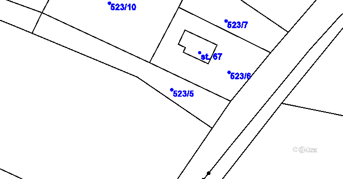 Parcela st. 523/5 v KÚ Staré Sedlo u Stádlce, Katastrální mapa