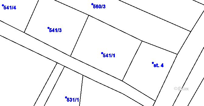 Parcela st. 541/1 v KÚ Staré Sedlo u Stádlce, Katastrální mapa