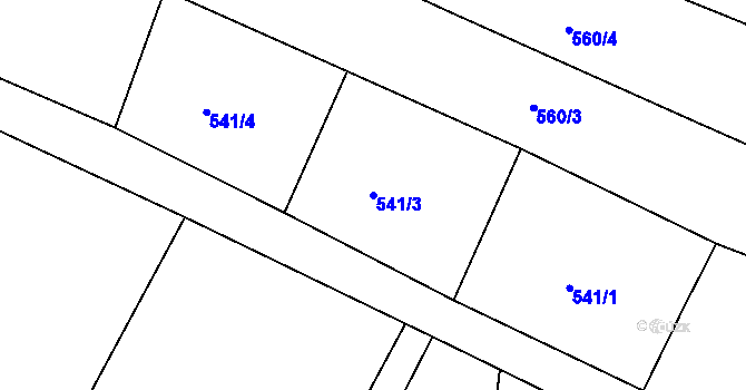 Parcela st. 541/3 v KÚ Staré Sedlo u Stádlce, Katastrální mapa