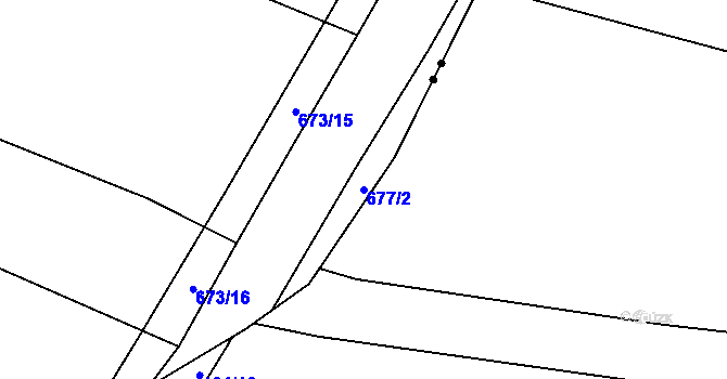Parcela st. 677/2 v KÚ Staré Sedlo u Stádlce, Katastrální mapa