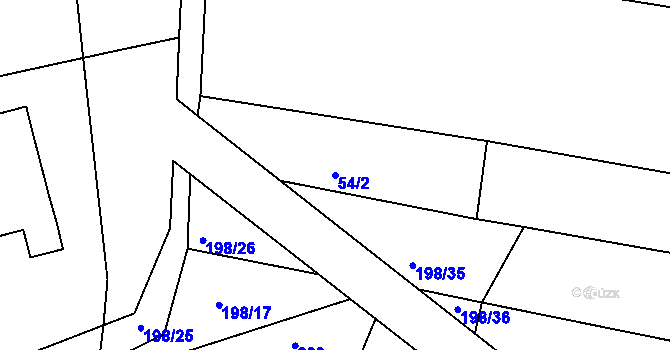 Parcela st. 54/2 v KÚ Staré Sedlo u Stádlce, Katastrální mapa