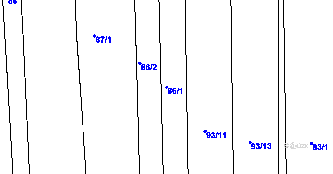 Parcela st. 86/1 v KÚ Staré Sedlo u Stádlce, Katastrální mapa