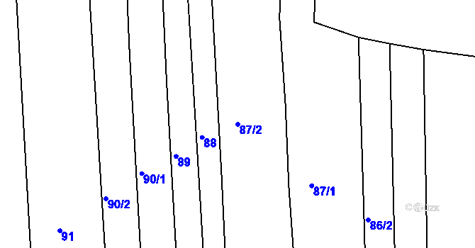 Parcela st. 87/2 v KÚ Staré Sedlo u Stádlce, Katastrální mapa