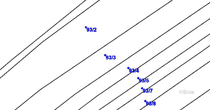 Parcela st. 93/3 v KÚ Staré Sedlo u Stádlce, Katastrální mapa