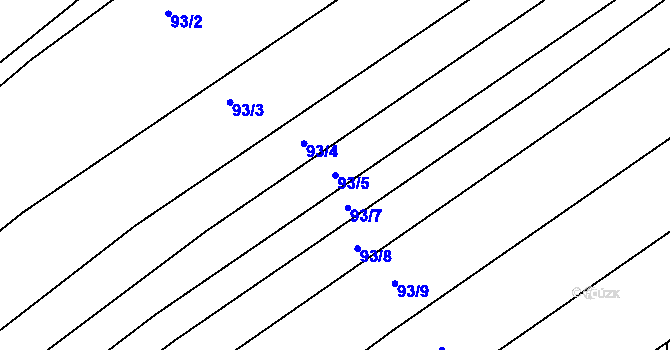 Parcela st. 93/5 v KÚ Staré Sedlo u Stádlce, Katastrální mapa