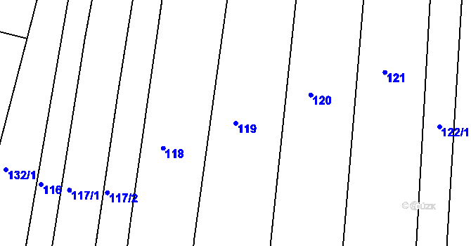 Parcela st. 119 v KÚ Staré Sedlo u Stádlce, Katastrální mapa