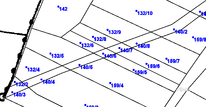 Parcela st. 140/6 v KÚ Staré Sedlo u Stádlce, Katastrální mapa