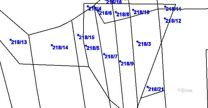 Parcela st. 218/7 v KÚ Staré Sedlo u Stádlce, Katastrální mapa
