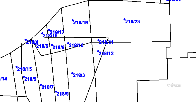 Parcela st. 218/12 v KÚ Staré Sedlo u Stádlce, Katastrální mapa