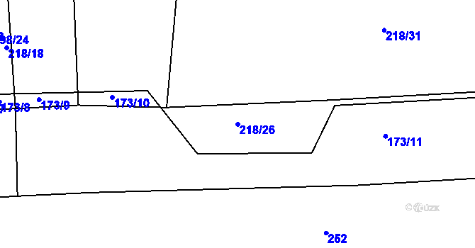 Parcela st. 218/26 v KÚ Staré Sedlo u Stádlce, Katastrální mapa