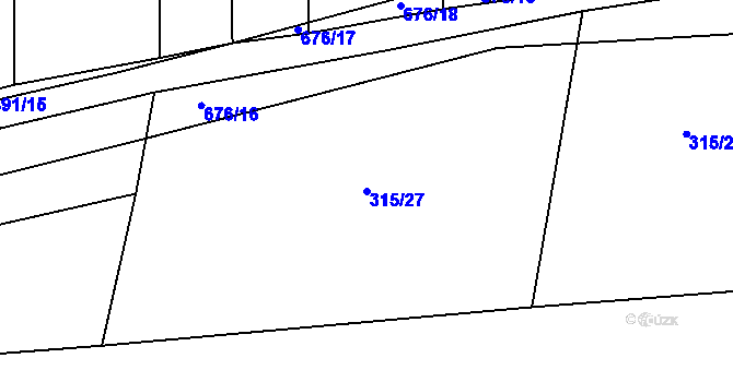 Parcela st. 315/27 v KÚ Staré Sedlo u Stádlce, Katastrální mapa
