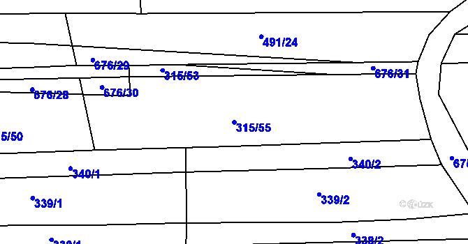 Parcela st. 315/55 v KÚ Staré Sedlo u Stádlce, Katastrální mapa
