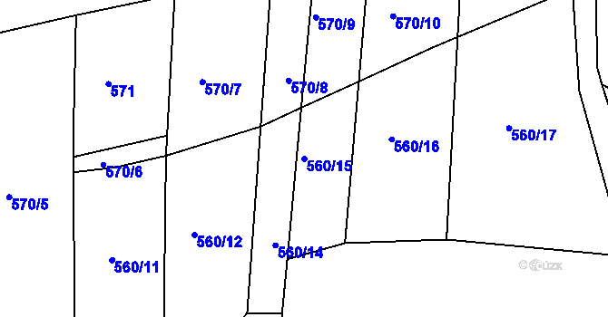 Parcela st. 560/15 v KÚ Staré Sedlo u Stádlce, Katastrální mapa