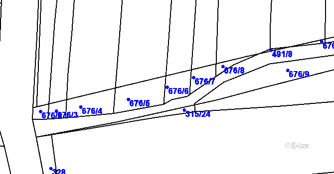 Parcela st. 676/6 v KÚ Staré Sedlo u Stádlce, Katastrální mapa