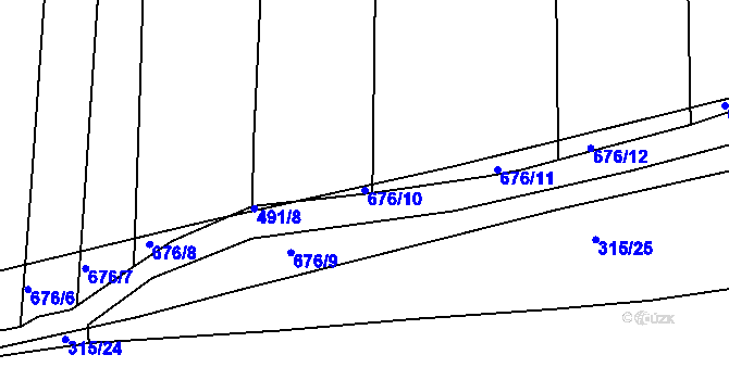 Parcela st. 676/10 v KÚ Staré Sedlo u Stádlce, Katastrální mapa