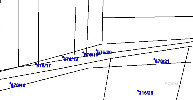 Parcela st. 676/20 v KÚ Staré Sedlo u Stádlce, Katastrální mapa