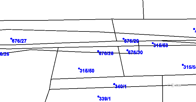 Parcela st. 676/28 v KÚ Staré Sedlo u Stádlce, Katastrální mapa