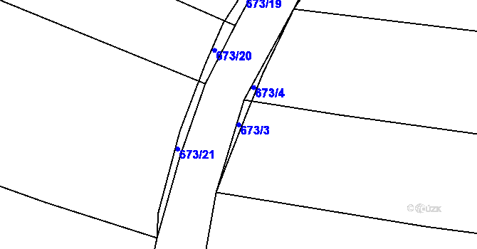 Parcela st. 673/3 v KÚ Staré Sedlo u Stádlce, Katastrální mapa