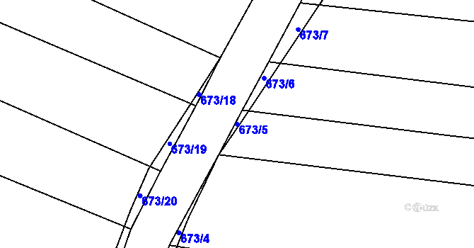 Parcela st. 673/5 v KÚ Staré Sedlo u Stádlce, Katastrální mapa