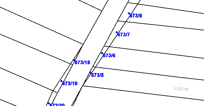 Parcela st. 673/6 v KÚ Staré Sedlo u Stádlce, Katastrální mapa