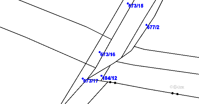 Parcela st. 673/16 v KÚ Staré Sedlo u Stádlce, Katastrální mapa