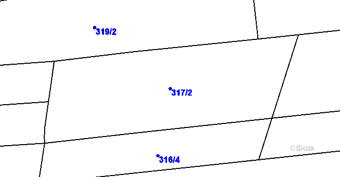 Parcela st. 317/2 v KÚ Staré Sedlo u Stádlce, Katastrální mapa