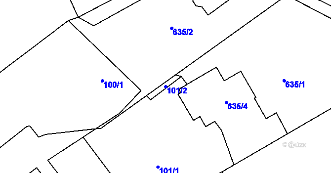 Parcela st. 101/2 v KÚ Stachovice, Katastrální mapa