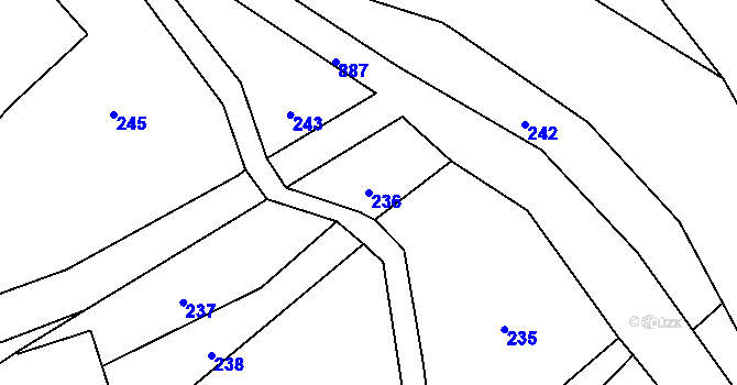 Parcela st. 236 v KÚ Stachovice, Katastrální mapa