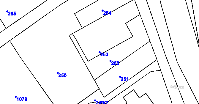 Parcela st. 253 v KÚ Stachovice, Katastrální mapa