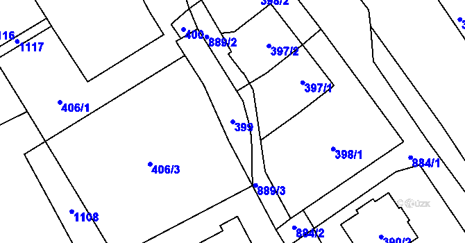 Parcela st. 399 v KÚ Stachovice, Katastrální mapa