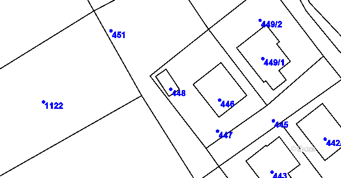 Parcela st. 448 v KÚ Stachovice, Katastrální mapa