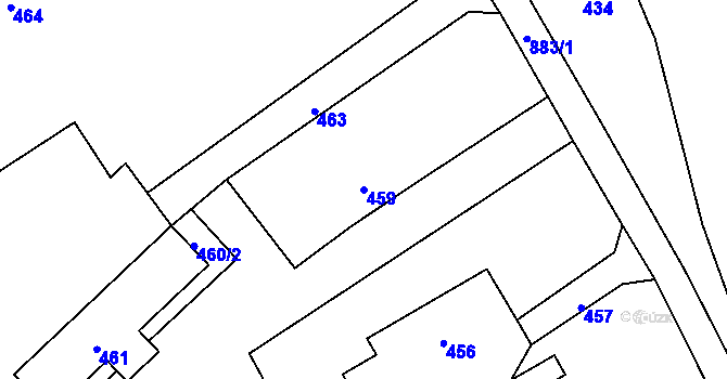 Parcela st. 459 v KÚ Stachovice, Katastrální mapa