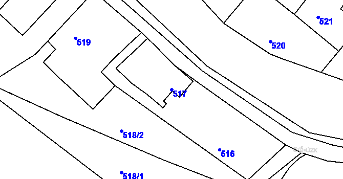 Parcela st. 517 v KÚ Stachovice, Katastrální mapa