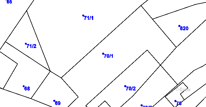 Parcela st. 70/1 v KÚ Stachovice, Katastrální mapa