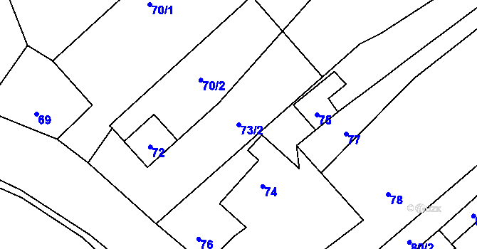 Parcela st. 73/2 v KÚ Stachovice, Katastrální mapa