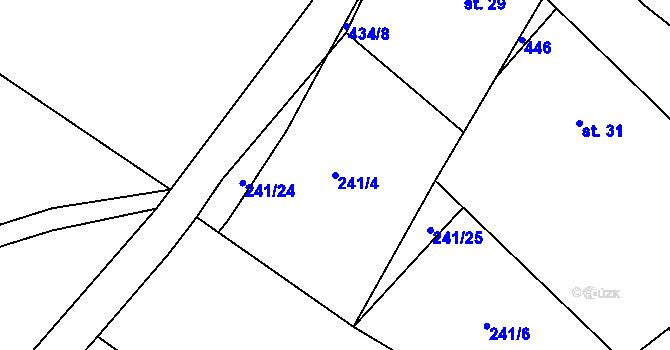 Parcela st. 241/4 v KÚ Nicov, Katastrální mapa