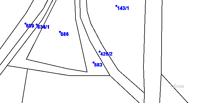 Parcela st. 426/2 v KÚ Nicov, Katastrální mapa