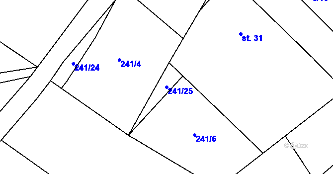 Parcela st. 241/25 v KÚ Nicov, Katastrální mapa
