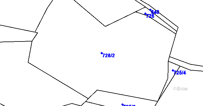 Parcela st. 728/2 v KÚ Řetenice u Stach, Katastrální mapa