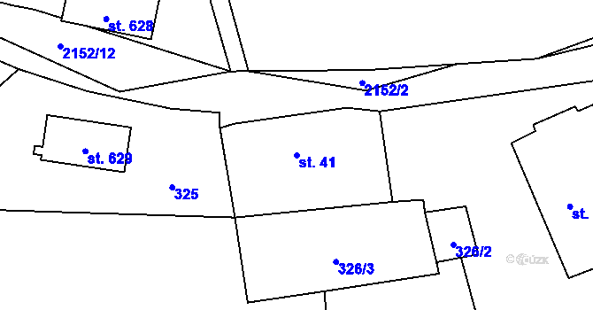 Parcela st. 41 v KÚ Stachy, Katastrální mapa