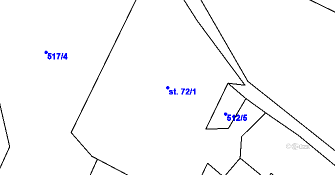 Parcela st. 72/1 v KÚ Stachy, Katastrální mapa