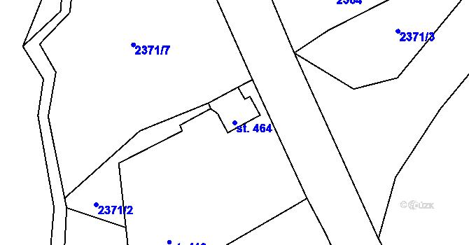 Parcela st. 464 v KÚ Stachy, Katastrální mapa