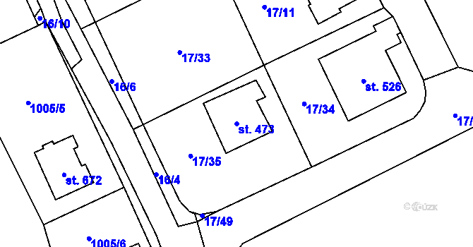 Parcela st. 473 v KÚ Stachy, Katastrální mapa