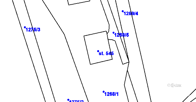 Parcela st. 545 v KÚ Stachy, Katastrální mapa