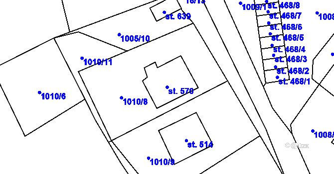 Parcela st. 570 v KÚ Stachy, Katastrální mapa