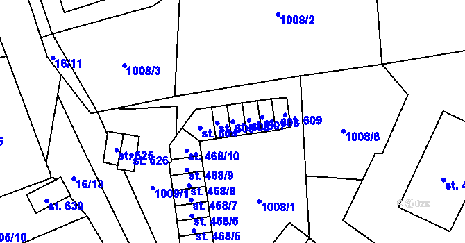 Parcela st. 606 v KÚ Stachy, Katastrální mapa