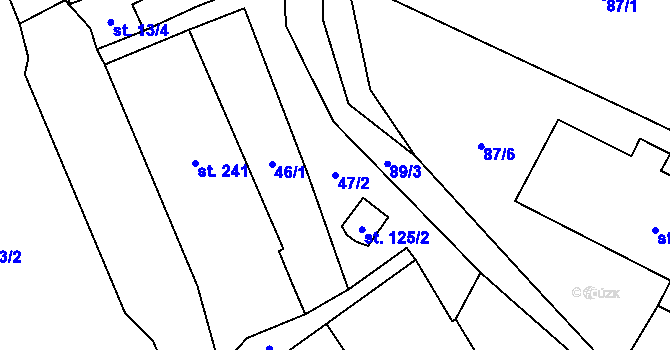 Parcela st. 47/2 v KÚ Stachy, Katastrální mapa