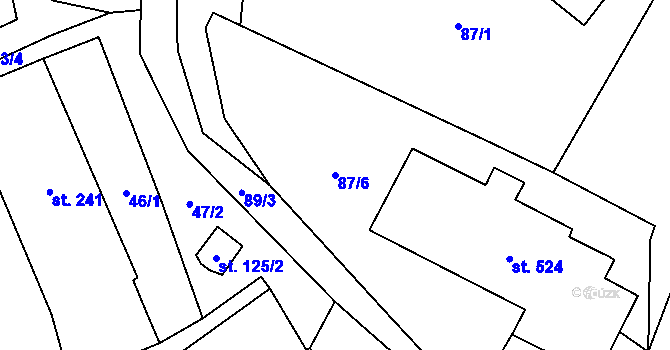Parcela st. 87/6 v KÚ Stachy, Katastrální mapa