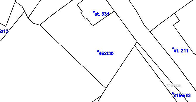 Parcela st. 462/30 v KÚ Stachy, Katastrální mapa